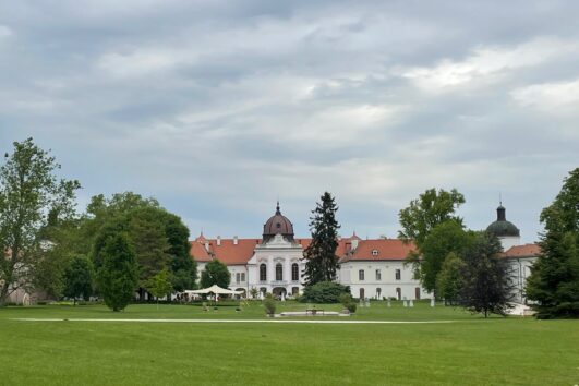 View of the Gödöllő Royal Palace from the surrounding garden - private tour from Budapest