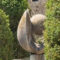 Sculpture among trees in one of the hidden gardens in Buda Castle, Budapest