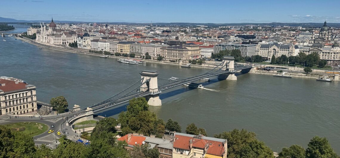 One day in Budapest itinerary view with Chain Bridge and Hungarian Parliament over the Danube